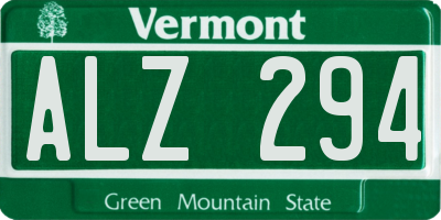VT license plate ALZ294