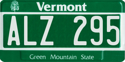 VT license plate ALZ295