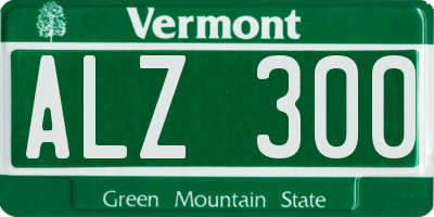 VT license plate ALZ300