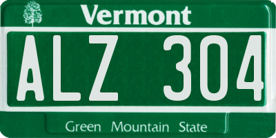 VT license plate ALZ304