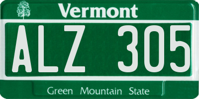 VT license plate ALZ305