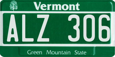 VT license plate ALZ306
