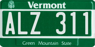 VT license plate ALZ311