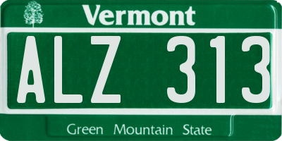 VT license plate ALZ313