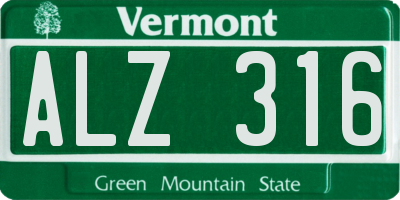 VT license plate ALZ316