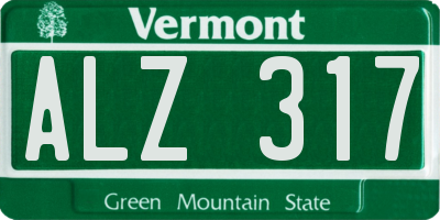 VT license plate ALZ317