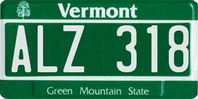 VT license plate ALZ318