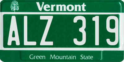 VT license plate ALZ319