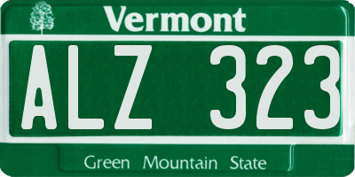 VT license plate ALZ323