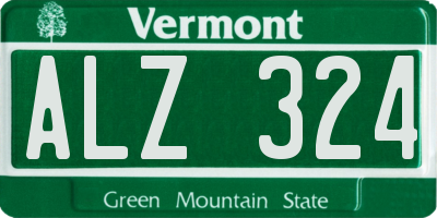 VT license plate ALZ324