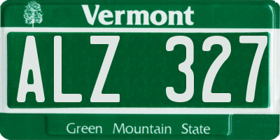 VT license plate ALZ327