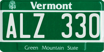 VT license plate ALZ330