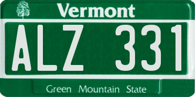 VT license plate ALZ331