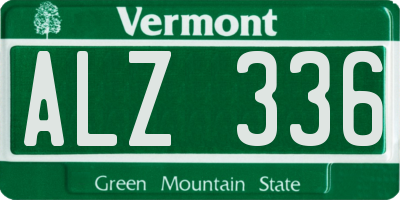 VT license plate ALZ336