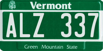 VT license plate ALZ337