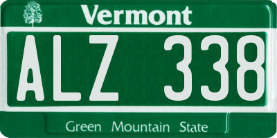 VT license plate ALZ338