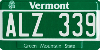 VT license plate ALZ339