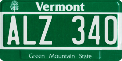 VT license plate ALZ340