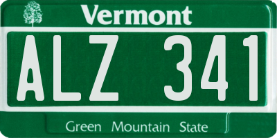 VT license plate ALZ341