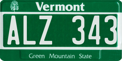 VT license plate ALZ343