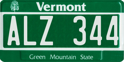 VT license plate ALZ344
