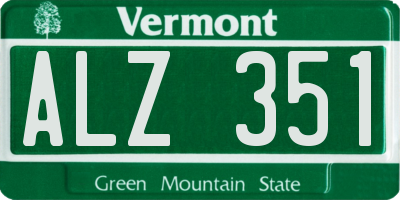VT license plate ALZ351