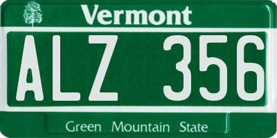 VT license plate ALZ356