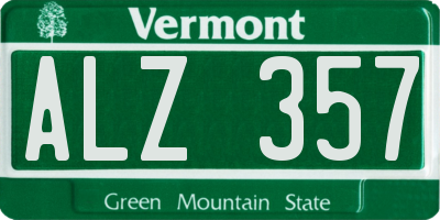 VT license plate ALZ357