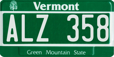 VT license plate ALZ358