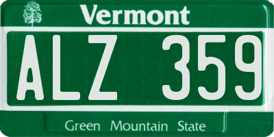 VT license plate ALZ359