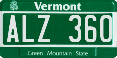 VT license plate ALZ360