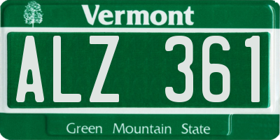VT license plate ALZ361