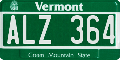 VT license plate ALZ364