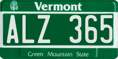 VT license plate ALZ365
