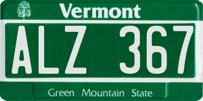 VT license plate ALZ367
