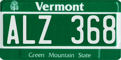 VT license plate ALZ368