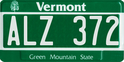 VT license plate ALZ372
