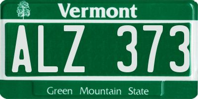 VT license plate ALZ373