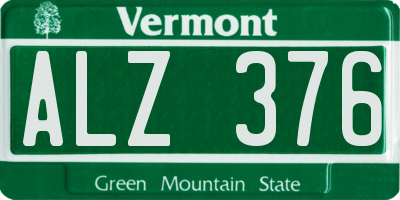 VT license plate ALZ376