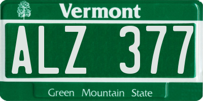 VT license plate ALZ377