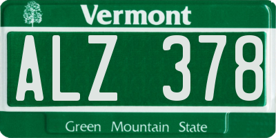 VT license plate ALZ378