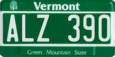 VT license plate ALZ390