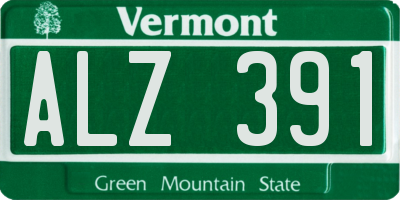 VT license plate ALZ391