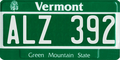 VT license plate ALZ392
