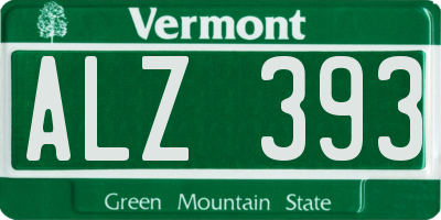VT license plate ALZ393