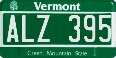 VT license plate ALZ395