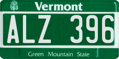 VT license plate ALZ396