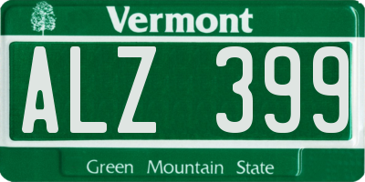 VT license plate ALZ399
