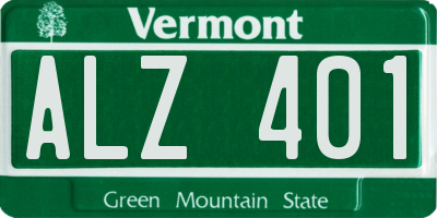 VT license plate ALZ401