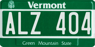 VT license plate ALZ404